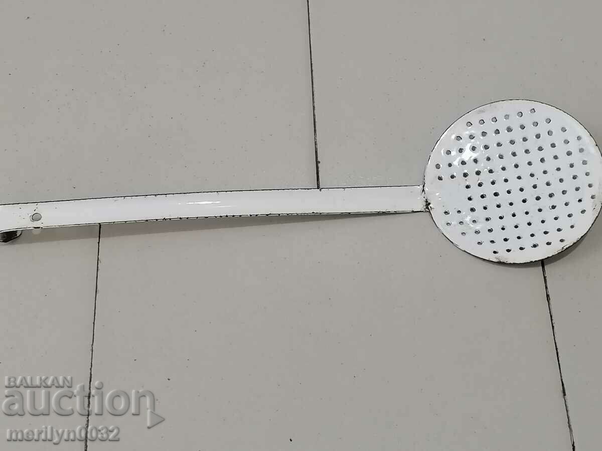 Old grateful spoon with enamel, wounded socialist, Bulgaria - 7