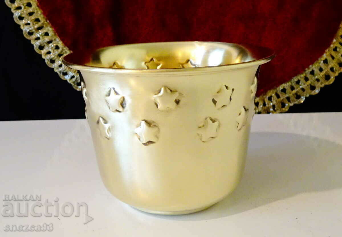 Delivery of Brass cup for whiskey, wine, 200 ml, embossed stars Delivery of Brass cup for whiskey, wine, 200 ml, embossed stars