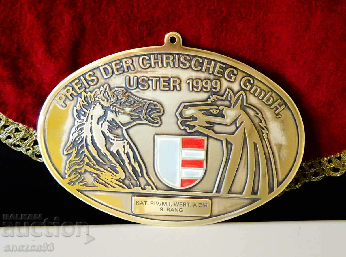 Bronze medal, plaque horses 310 gr.