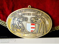 Bronze medal, plaque horses 310 gr.