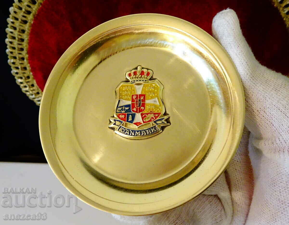 Danish bronze plate coat of arms. - 5