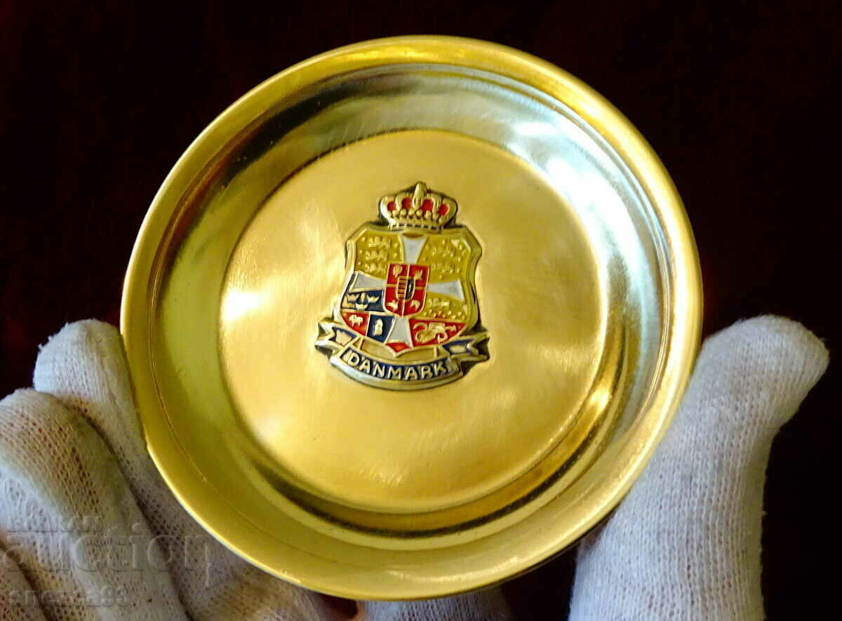 Danish bronze plate coat of arms.
