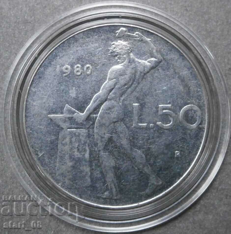 Италия 50 лири 1980