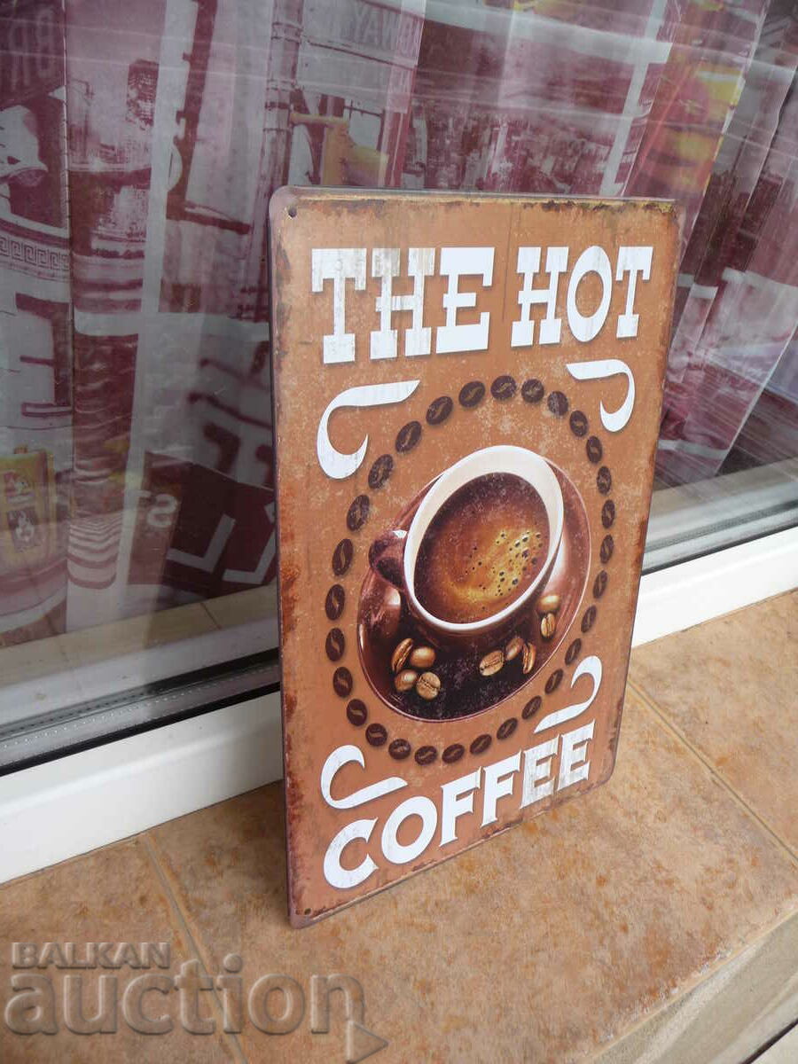 Δημοπρασία Μεταλλικό πιάτο καφέ ζεστό καφέ συνάντηση βλέποντας φλιτζάνι κόκκους