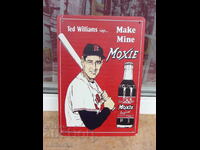 Metal plate Ted Williams baseball bat sports advertising