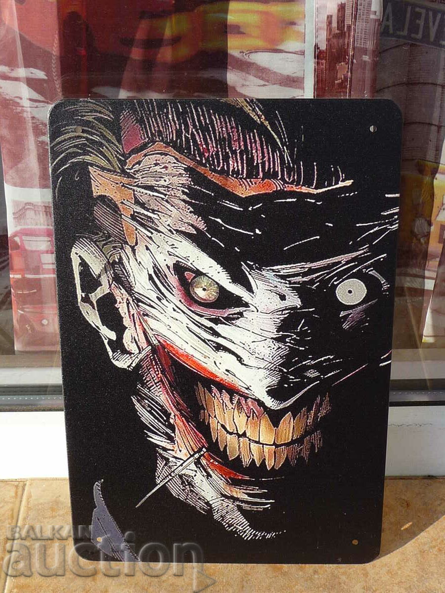 Μεταλλική πλάκα κόμικ Joker Batman Joker DC comics maniac
