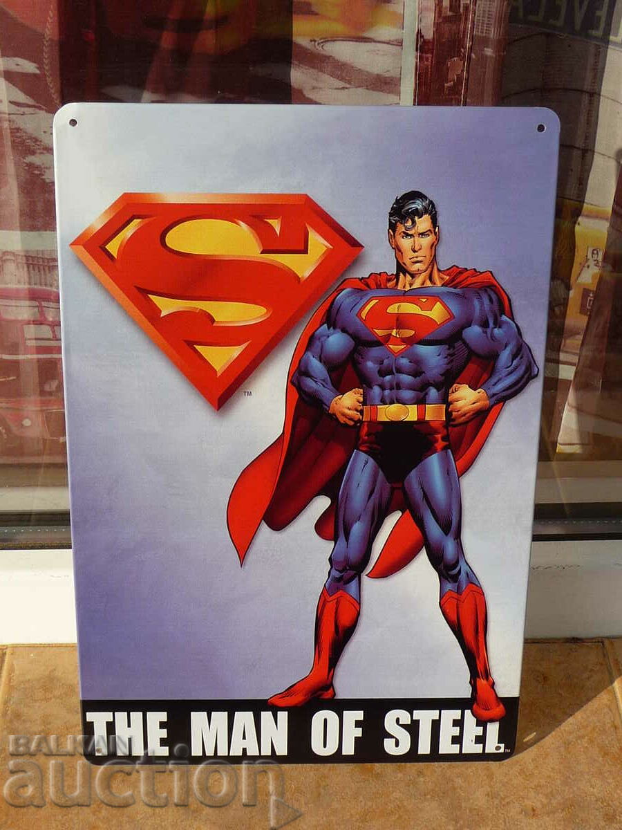 Metal plate comic Superman Superman man made of steel