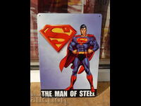 Placa metalica benzi desenate Superman Superman om din otel