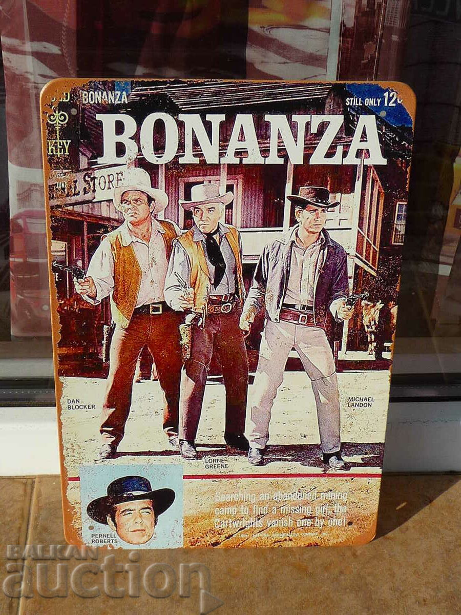 Метална табела филм Bonanza Бонанза уестърн каубои револвери