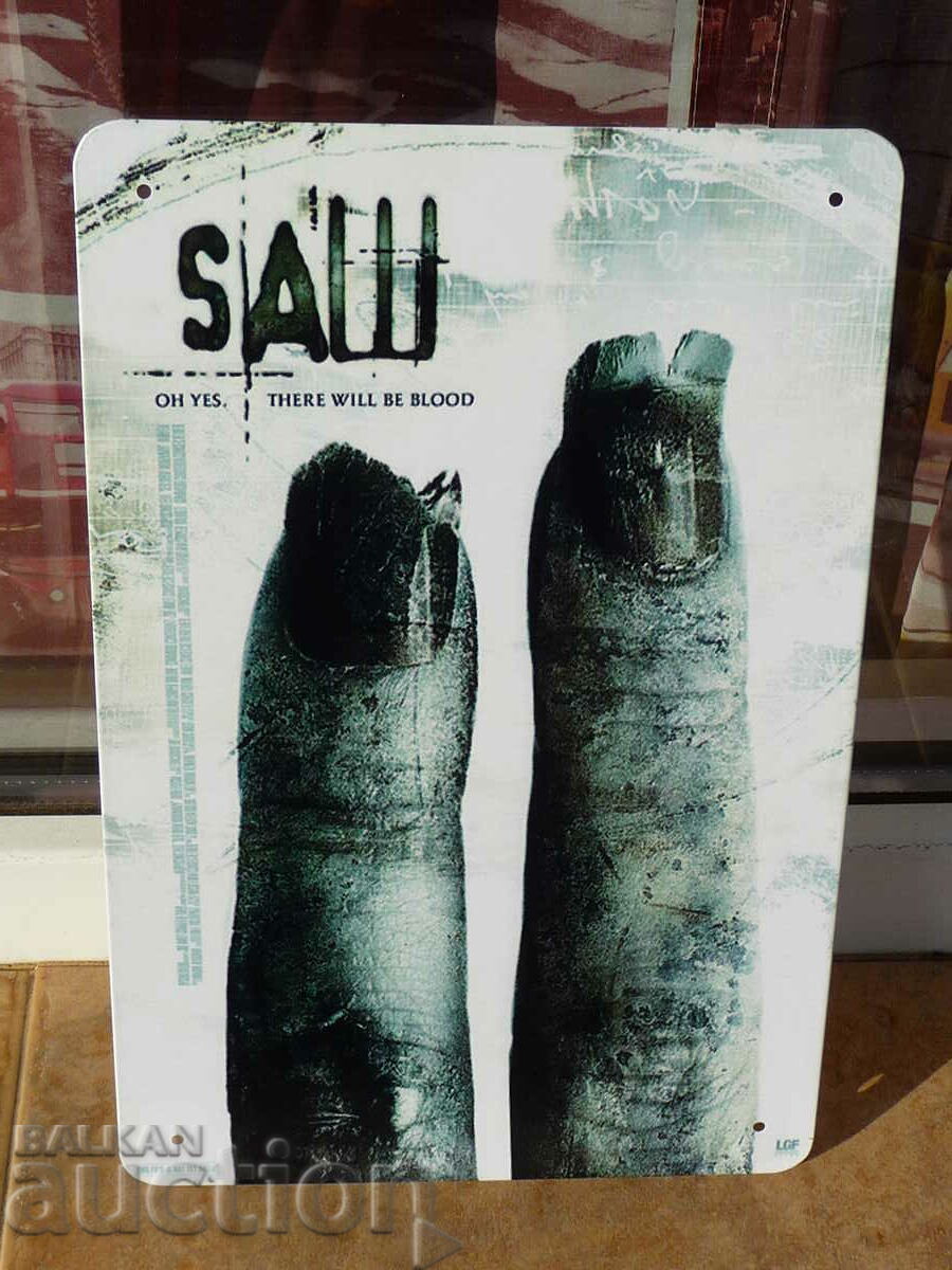 Метална табела филм SAW Убийствен пъзел психотрилър нокти