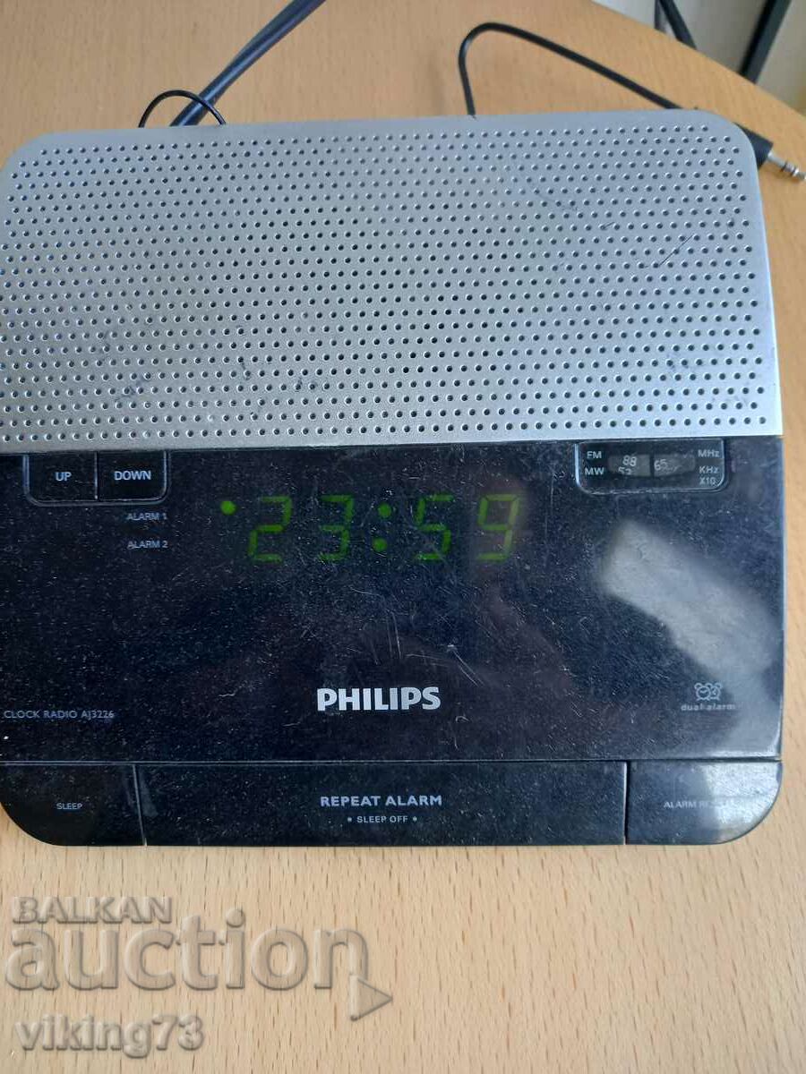 Ρολόι-ραδιόφωνο Philips AJ3226, λειτουργεί.