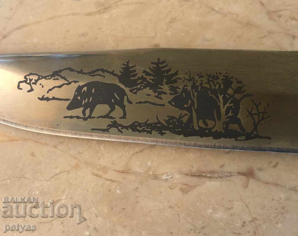 Delivery of Russian hunting knife engraved Gliganistomana 65x13