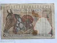 French West Africa 25 francs 1942 World War II