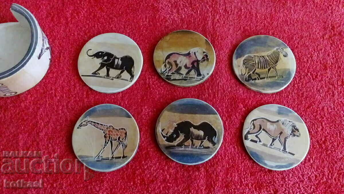 Стар комплект поставки за чаши животни камък Стар комплект поставки за чаши животни камък