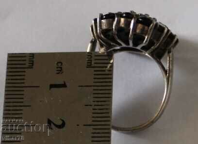 WOMEN'S SILVER RING WITH GARNET - 5