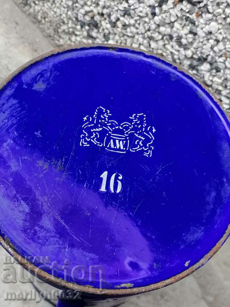 Enameled jug container with enamel coffee pot 30s - 5 Enameled jug container with enamel coffee pot 30s - 5