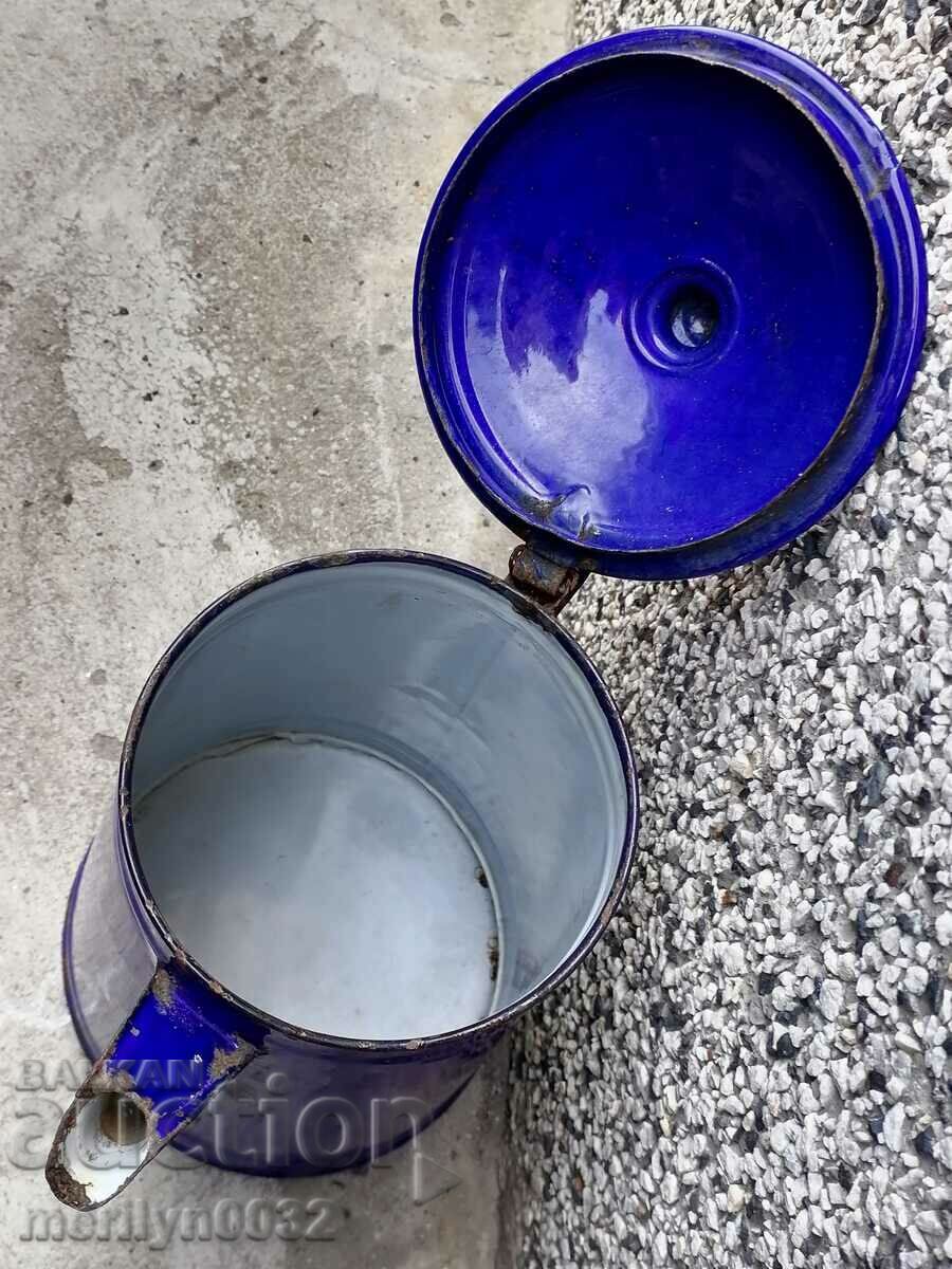 Enameled jug container with enamel coffee pot 30s - 7 Enameled jug container with enamel coffee pot 30s - 7