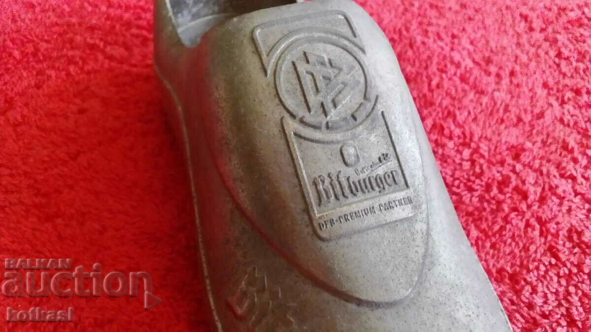 Auction  Old metal bottle opener Bitburger football sports shoe