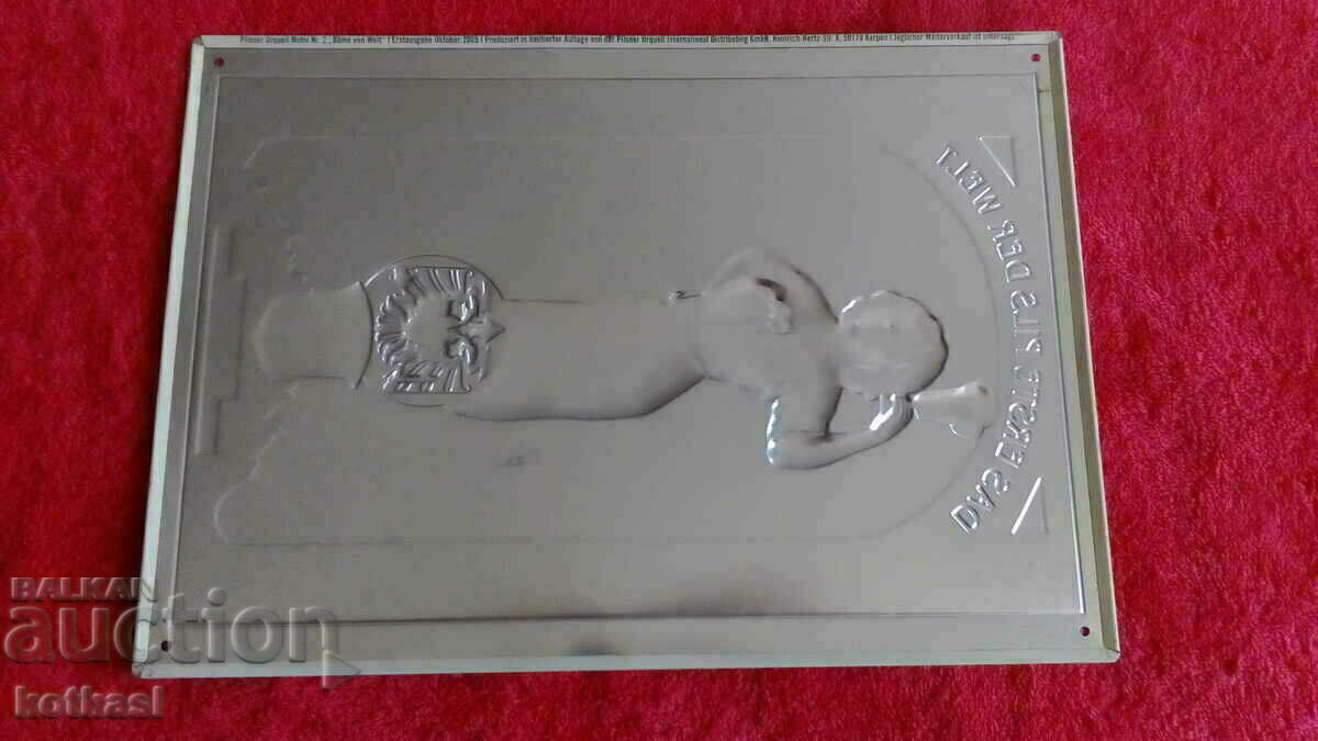 Old embossed metal plate advertising Beer - 7 Old embossed metal plate advertising Beer - 7