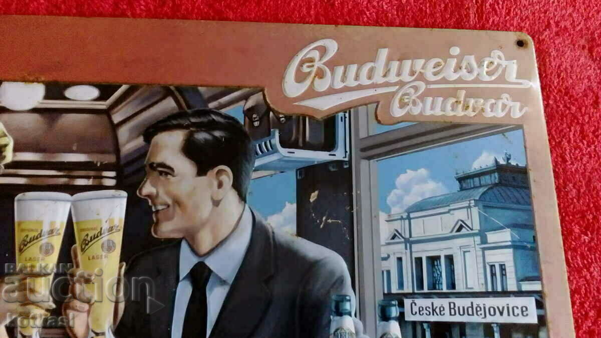 Delivery of Old embossed metal beer billboard Delivery of Old embossed metal beer billboard