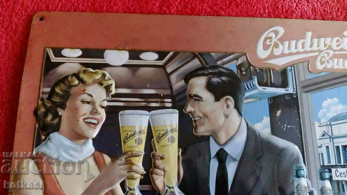 Old embossed metal beer billboard - 5 Old embossed metal beer billboard - 5