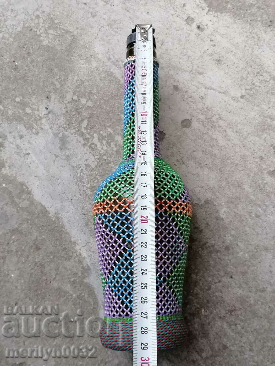 Auction An old knit wreath, bottle with braid, bottle, glass Auction An old knit wreath, bottle with braid, bottle, glass