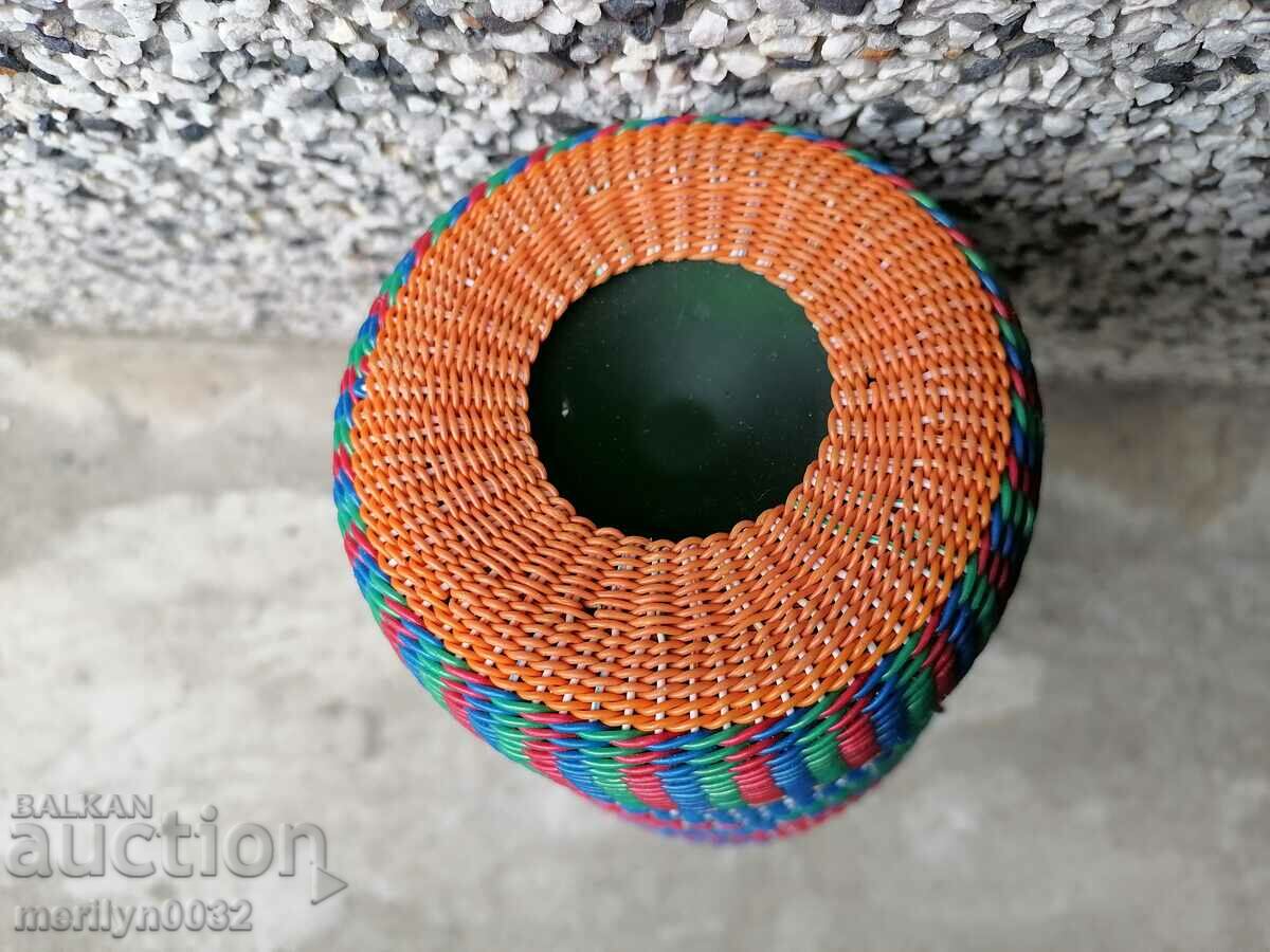 Παλιά λυγαριά κανάτα, μπουκάλι πλεκτά, γυάλινη φιάλη - 5 Παλιά λυγαριά κανάτα, μπουκάλι πλεκτά, γυάλινη φιάλη - 5