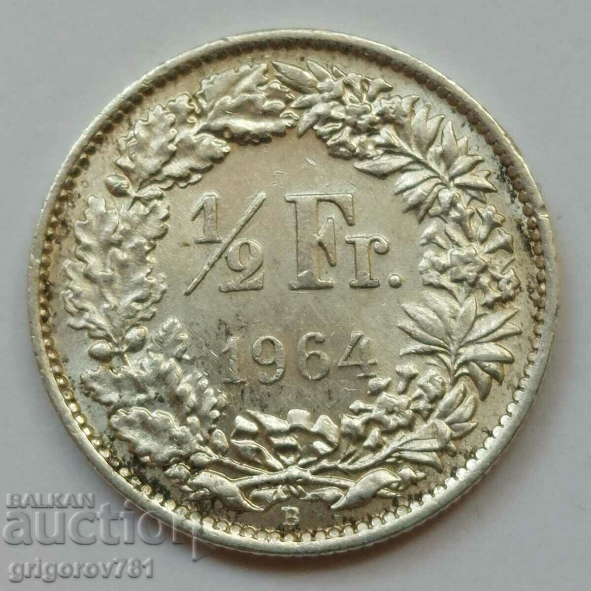 1/2 φράγκο ασήμι Ελβετία 1964 Β - ασημένιο νόμισμα