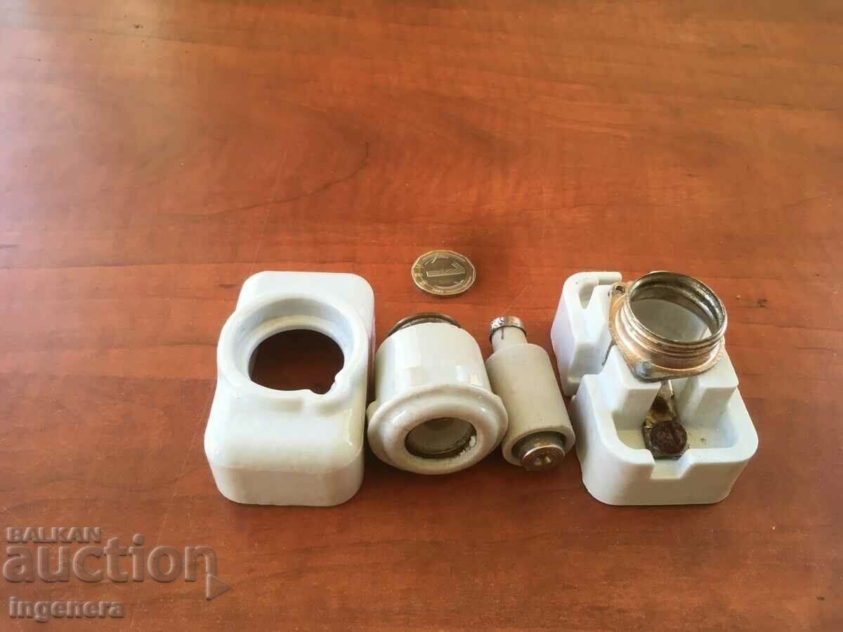Auction  BASE WITH FUSE, CHIP PORCELAIN 25A OLD