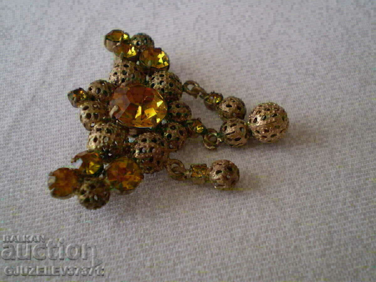 rare ancient Women's brooch Czechoslovakia - 6