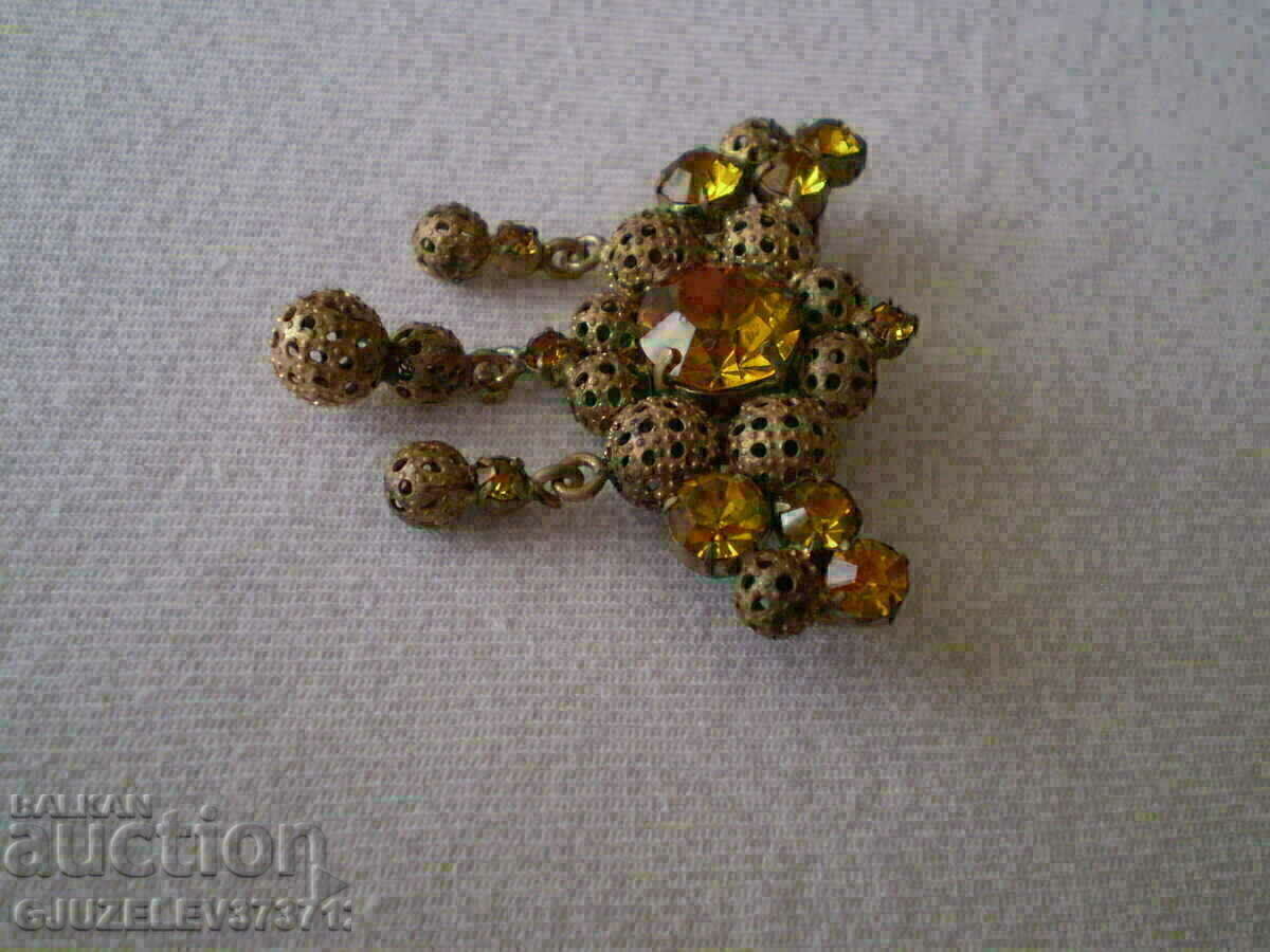 rare ancient Women's brooch Czechoslovakia - 7