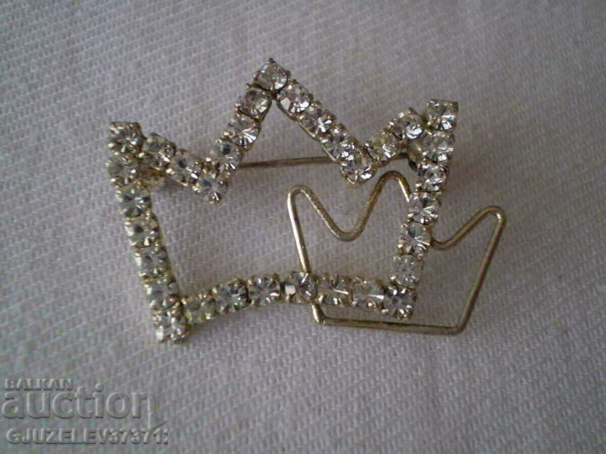Γυναικεία καρφίτσα κορώνα με ζιργκόν - 5