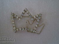 Women's crown brooch with zirconia