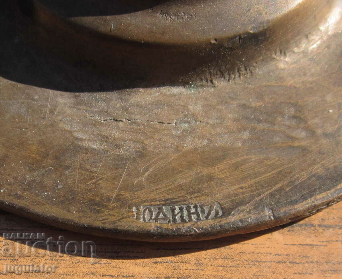 PSV Kingdom of Bulgaria military trench art candlestick bronze - 5 PSV Kingdom of Bulgaria military trench art candlestick bronze - 5