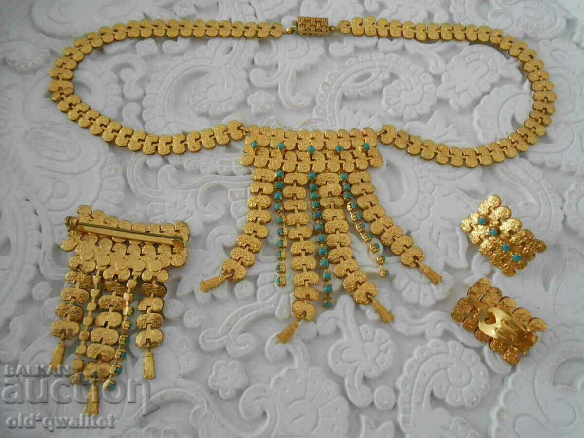 Доставка на ПИЩНО КОЛИЕ, Брошка, Обици, позлата Доставка на ПИЩНО КОЛИЕ, Брошка, Обици, позлата