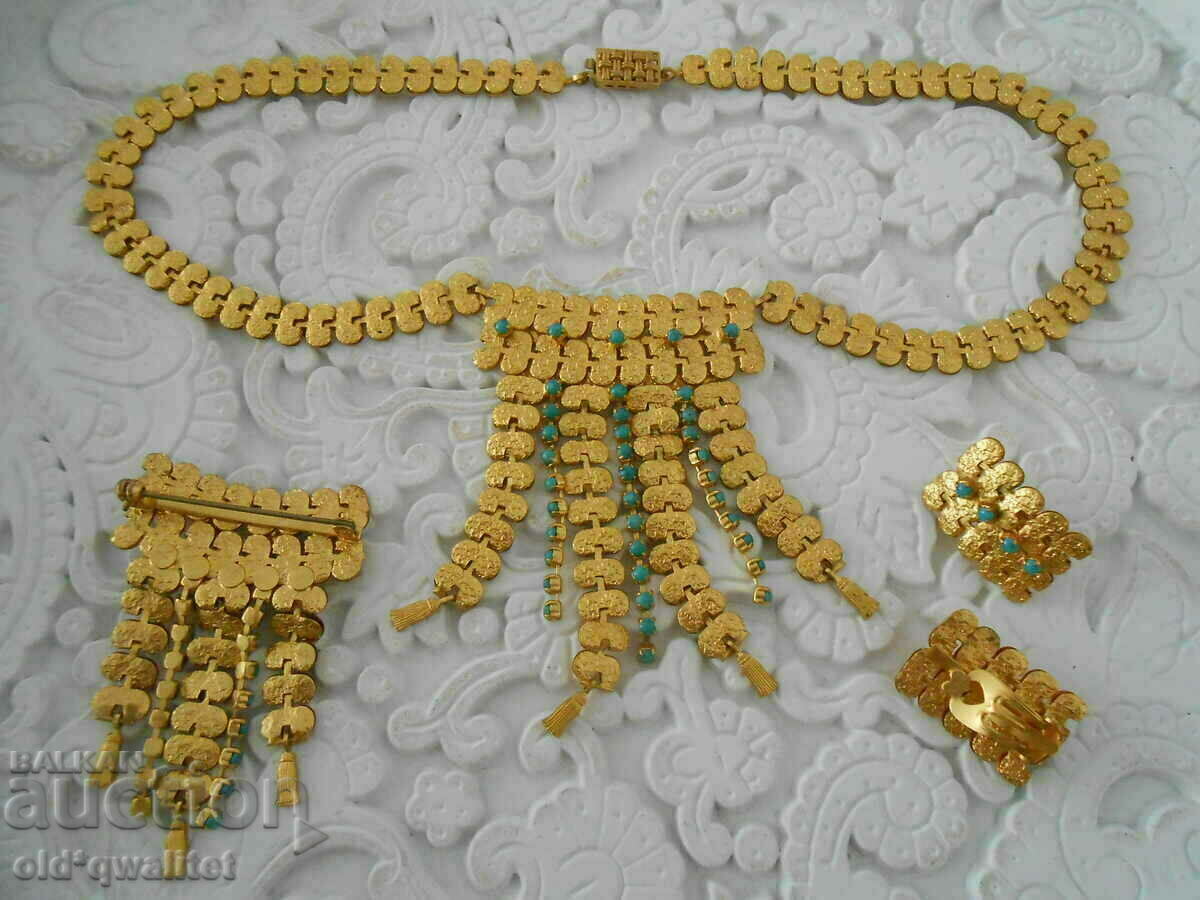 ПИЩНО КОЛИЕ, Брошка, Обици, позлата - 5 ПИЩНО КОЛИЕ, Брошка, Обици, позлата - 5