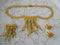 GORGEOUS NECKLACE, Brooch, Earrings, gold plating