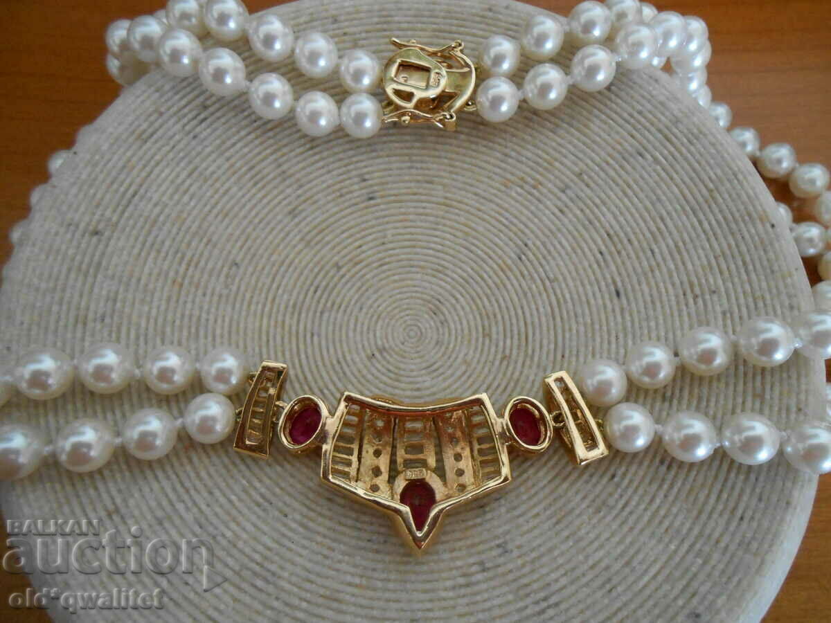 Auction Necklace / necklace / jewelry, clasp: Silver 925, blue. Pearls Auction Necklace / necklace / jewelry, clasp: Silver 925, blue. Pearls