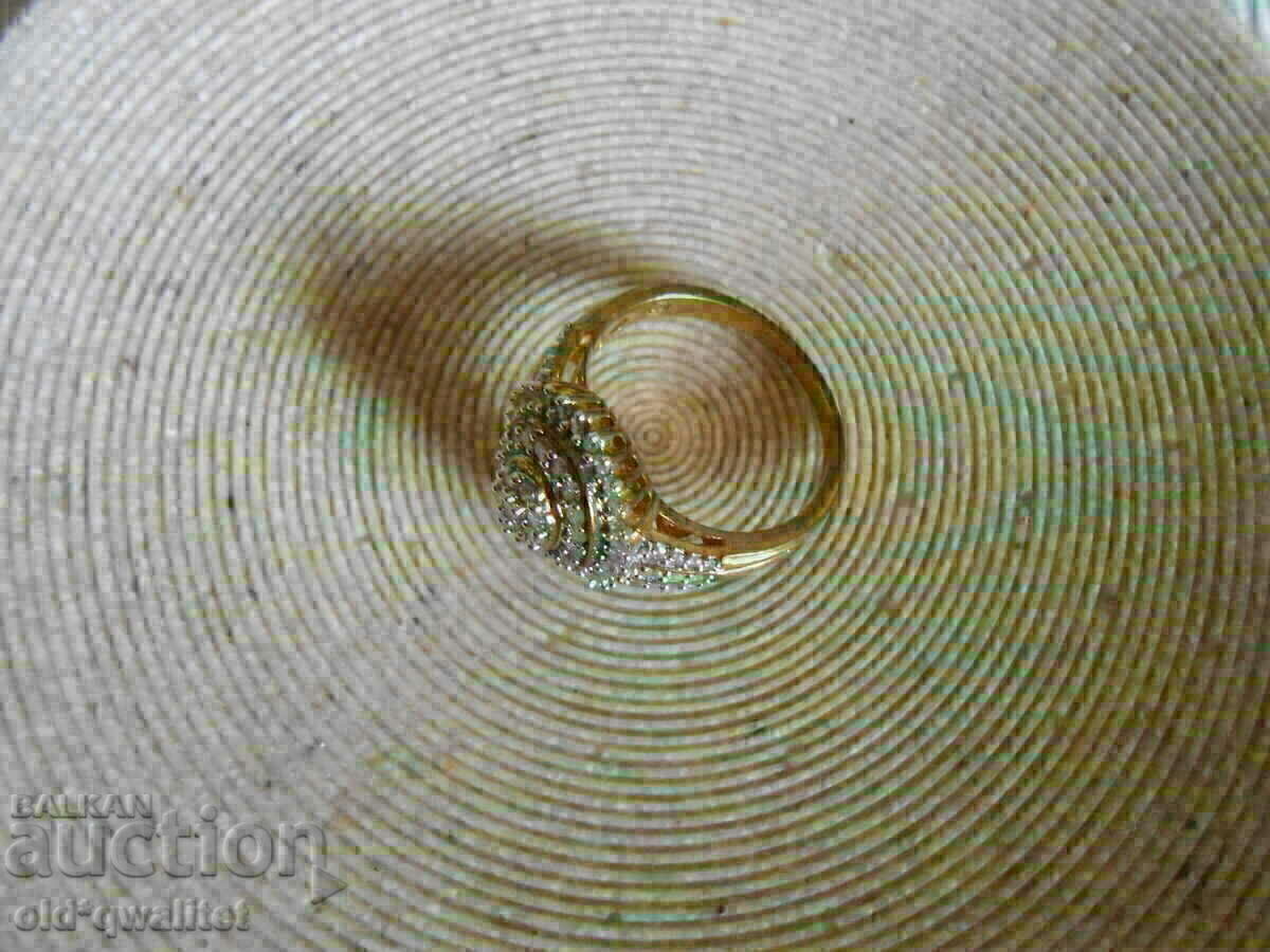 Ασημένιο Δαχτυλίδι με Διαμάντια 1 καρατίου, επίχρυσο με τιμή 500.00 BGN | € 255.65 Ασημένιο Δαχτυλίδι με Διαμάντια 1 καρατίου, επίχρυσο με τιμή 500.00 BGN | € 255.65