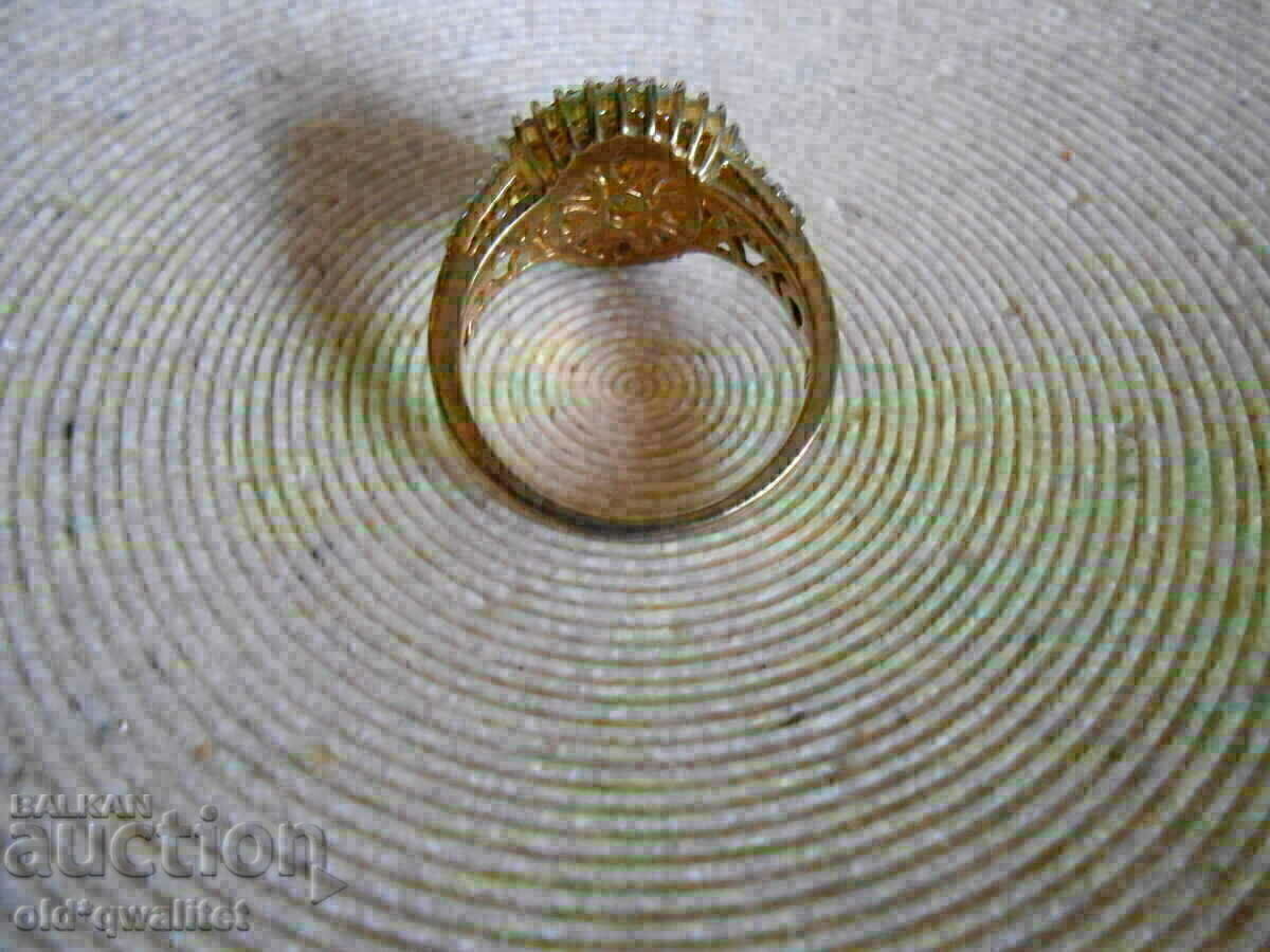 Ασημένιο Δαχτυλίδι με Διαμάντια 1 καρατίου, επίχρυσο - 5 Ασημένιο Δαχτυλίδι με Διαμάντια 1 καρατίου, επίχρυσο - 5