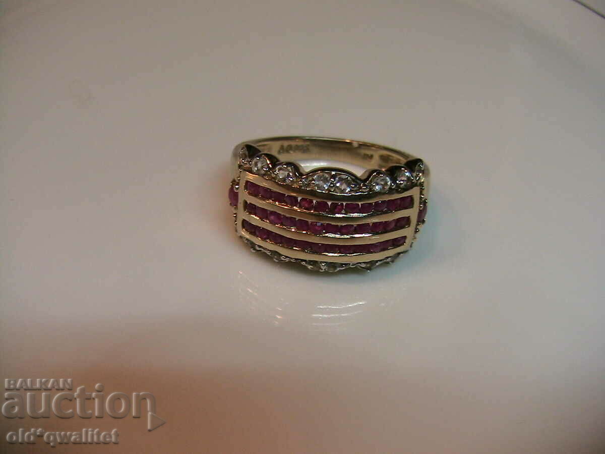 Delivery of RING, 925 Silver with Ruby and Topaz, gilding Delivery of RING, 925 Silver with Ruby and Topaz, gilding