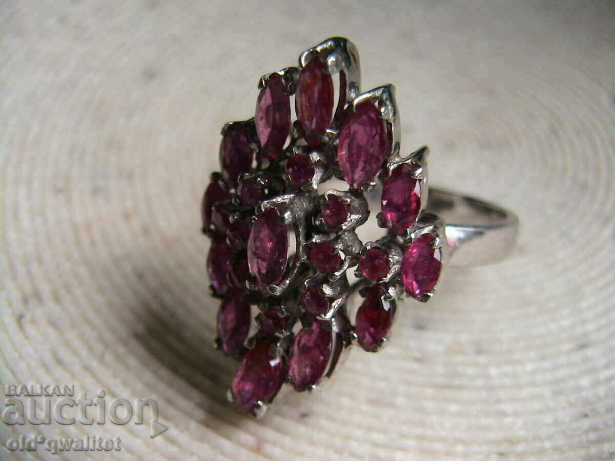 RING, Silver 925 with pink Sapphire / Sapphires - 5 RING, Silver 925 with pink Sapphire / Sapphires - 5
