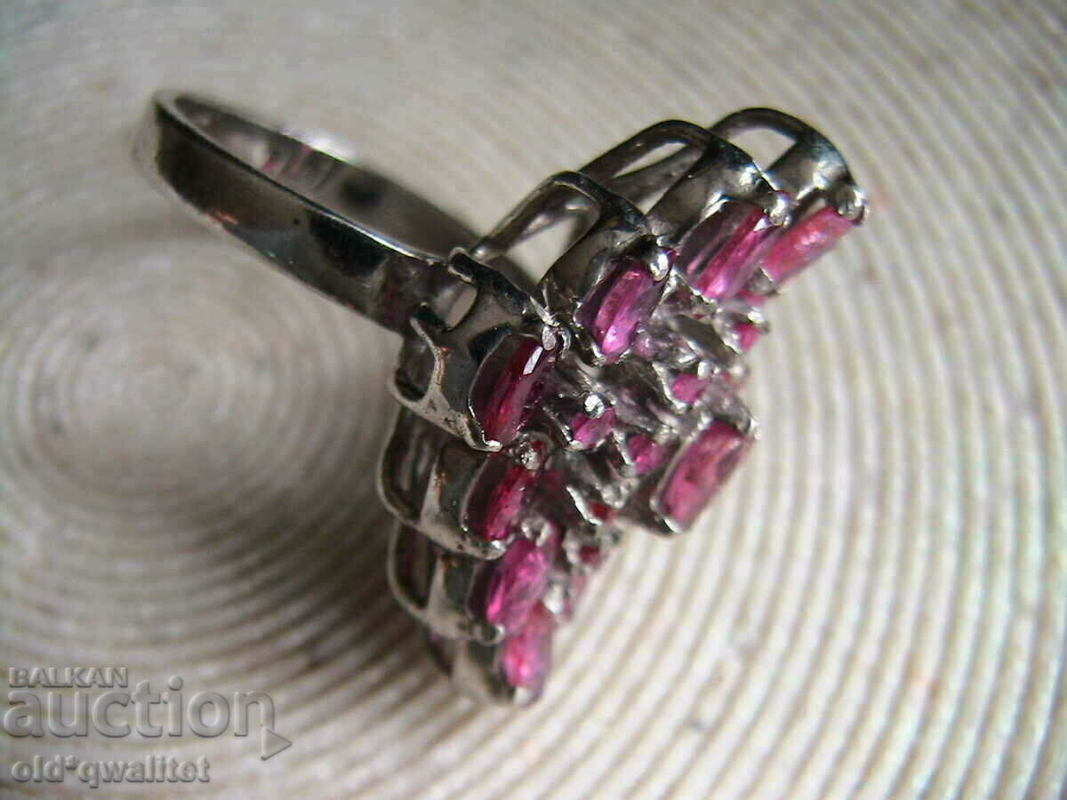 RING, Silver 925 with pink Sapphire / Sapphires - 6 RING, Silver 925 with pink Sapphire / Sapphires - 6