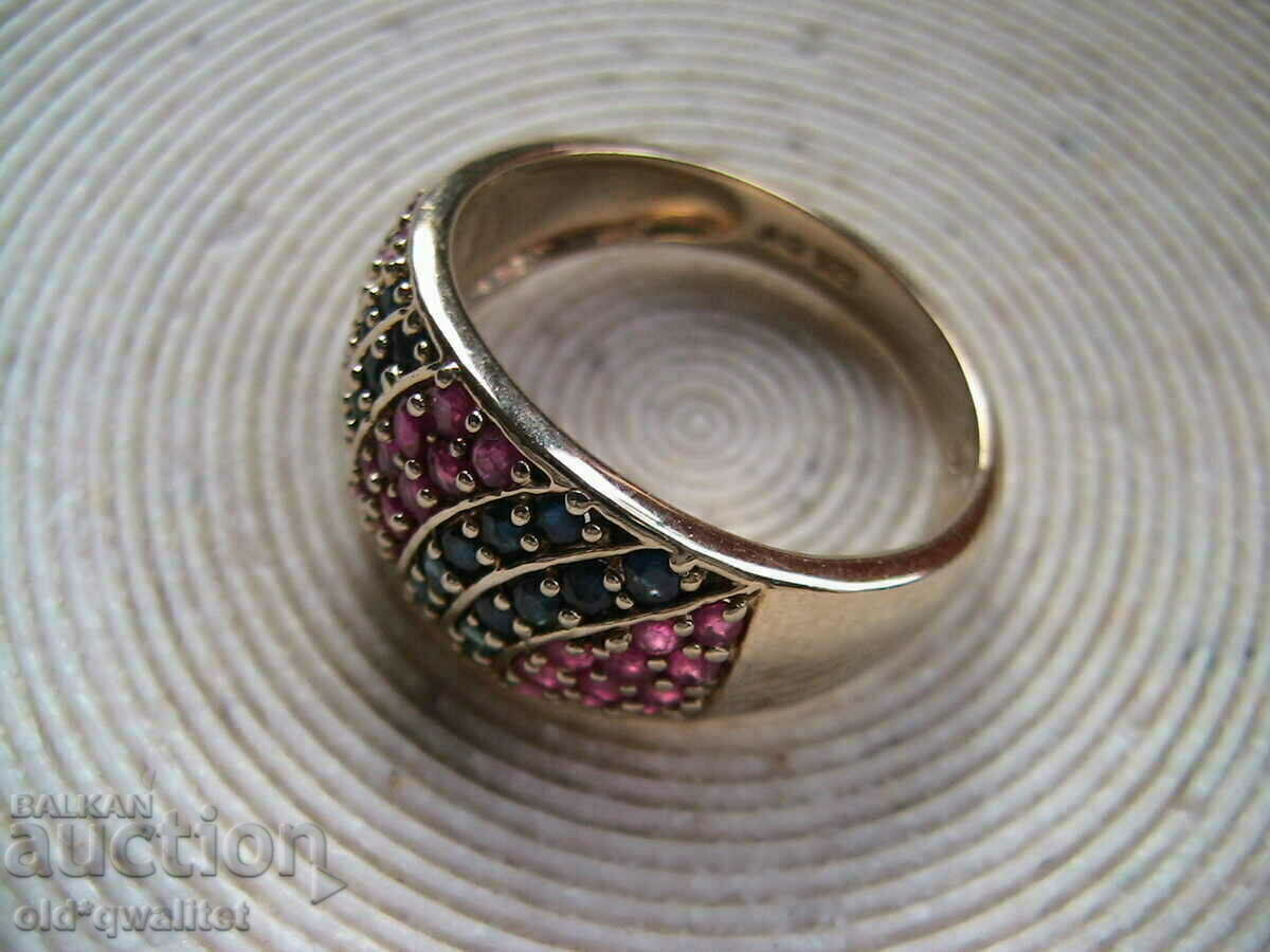 Delivery of RING, Silver 925 with pink Sapphire / Ruby, gilding Delivery of RING, Silver 925 with pink Sapphire / Ruby, gilding