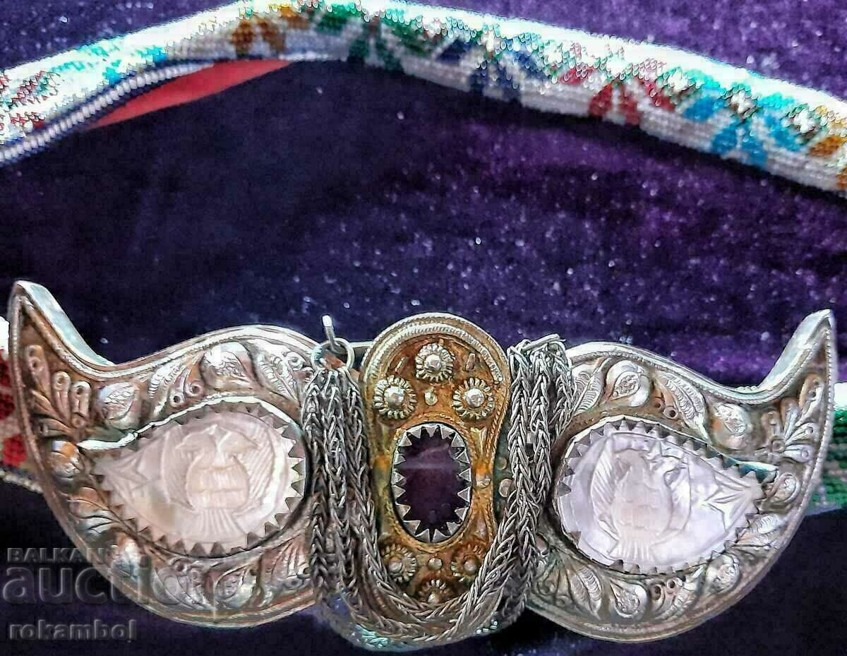 Auction Authentic silver buckles with mother of pearl Auction Authentic silver buckles with mother of pearl