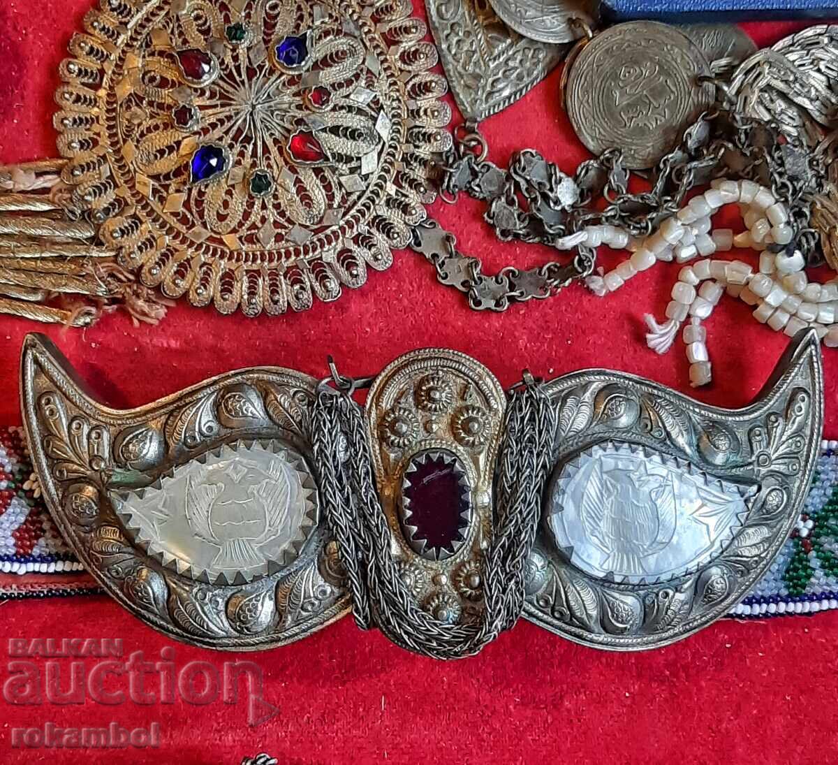 Authentic silver buckles with mother of pearl