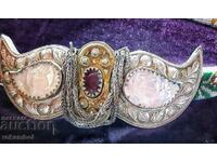 Authentic silver buckles with mother of pearl