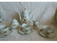 Tea set Kettle sugar bowl jug 2 cups - Birds gilding