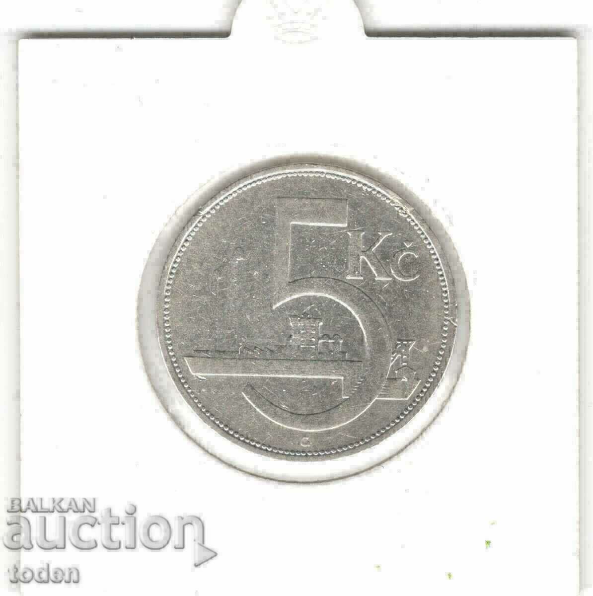 Παράδοση +Czechoslovakia-5 Korún-1929-KM# 11-Silver