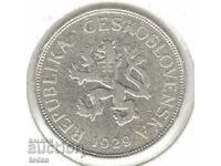 +Czechoslovakia-5 Korún-1929-KM# 11-Silver